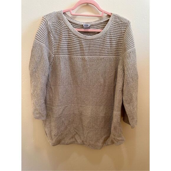 Chicos Size 3 or Size XL Beige Knit Sweater NWOT - Picture 1 of 4